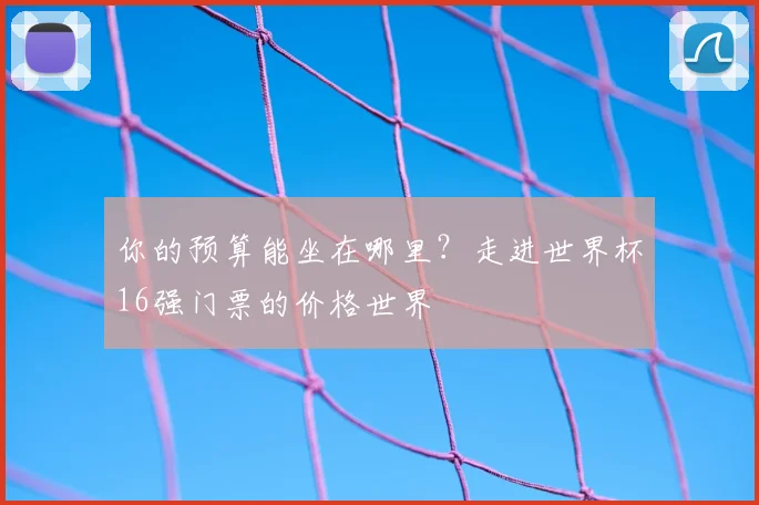 你的预算能坐在哪里？走进世界杯16强门票的价格世界
